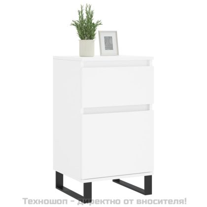 Бюфети, 2 бр, бели, 40x35x70 см, инженерно дърво