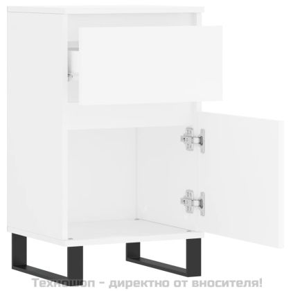 Бюфети, 2 бр, бели, 40x35x70 см, инженерно дърво