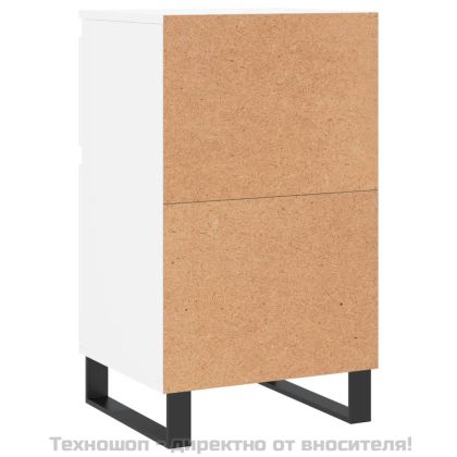 Бюфети, 2 бр, бели, 40x35x70 см, инженерно дърво