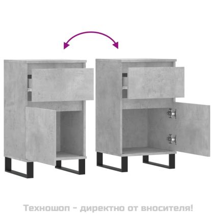 Бюфети 2 бр бетонно сив 40x35x70 см инженерно дърво