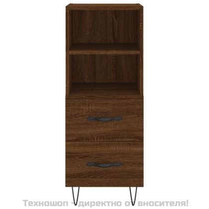 Сайдборд, кафяв дъб, 34,5x34x90 см, инженерно дърво