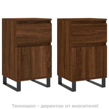 Бюфети 2 бр кафяв дъб 40x35x70 см инженерно дърво