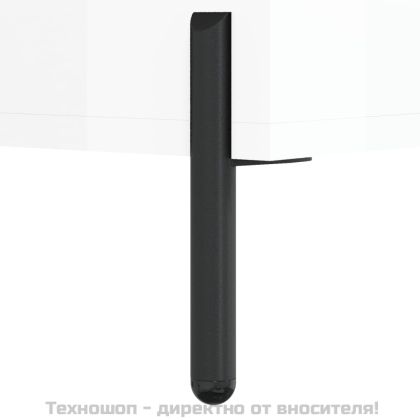 Сайдборд, бял гланц, 34,5x34x90 см, инженерно дърво