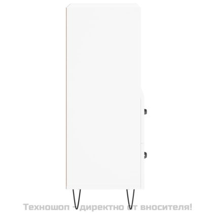 Сайдборд, бял, 34,5x34x90 см, инженерно дърво