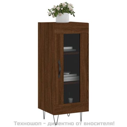 Сайдборд, кафяв дъб, 34,5x34x90 см, инженерно дърво