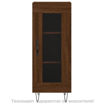 Сайдборд, кафяв дъб, 34,5x34x90 см, инженерно дърво