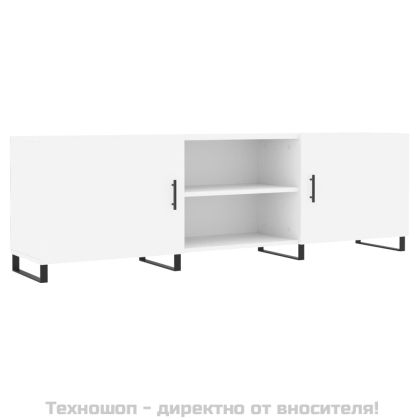 ТВ шкаф, бял, 150x30x50 см, инженерно дърво