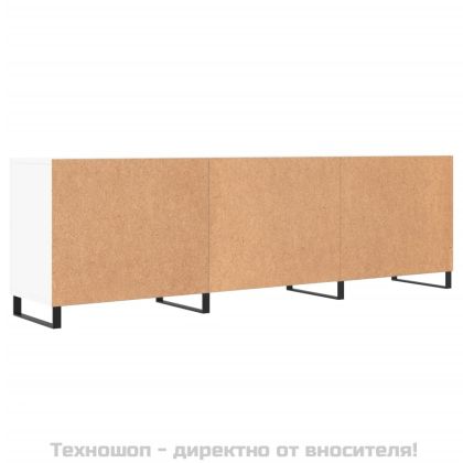ТВ шкаф, бял, 150x30x50 см, инженерно дърво