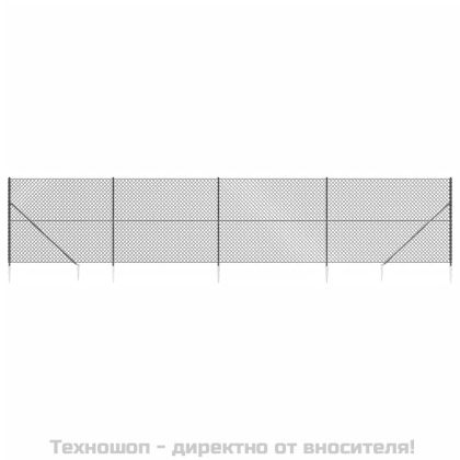 Плетена оградна мрежа с шипове, антрацит, 1,4x10 м