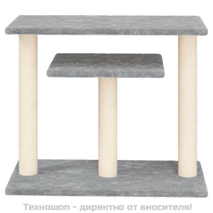 Котешки драскалки с платформи, светлосив, 62,5 см