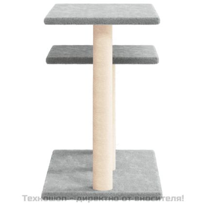 Котешки драскалки с платформи, светлосив, 62,5 см