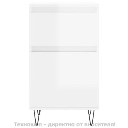 Бюфети 2 бр бял гланц 40x35x70 см инженерно дърво