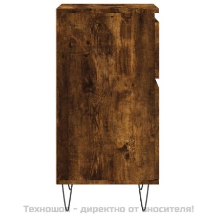 Бюфети 2 бр опушен дъб 40x35x70 см инженерно дърво