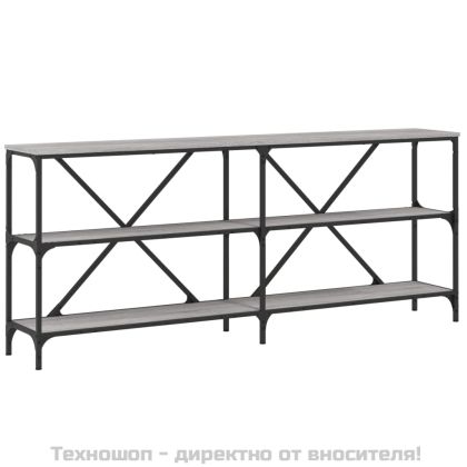Конзолна маса сив сонома 180x30x75 см инженерно дърво и желязо