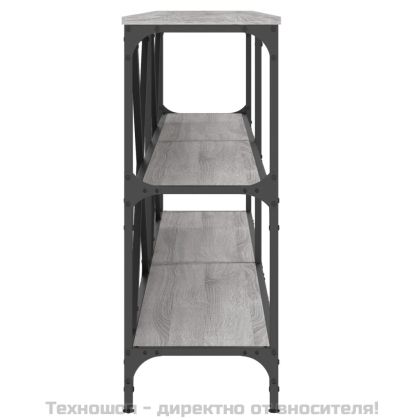 Конзолна маса сив сонома 180x30x75 см инженерно дърво и желязо