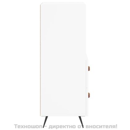 Сайдборд, бял, 34,5x34x90 см, инженерно дърво