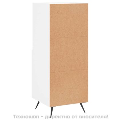 Сайдборд, бял, 34,5x34x90 см, инженерно дърво