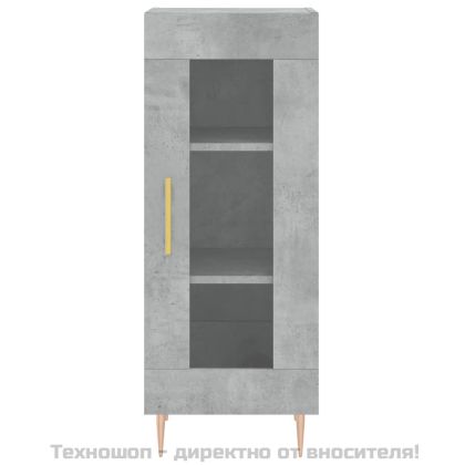 Сайдборд, бетонно сив, 34,5x34x90 см, инженерно дърво