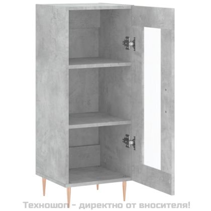Сайдборд, бетонно сив, 34,5x34x90 см, инженерно дърво