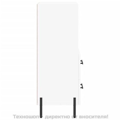 Сайдборд, бял, 34,5x34x90 см, инженерно дърво