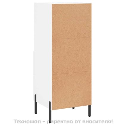 Сайдборд, бял, 34,5x34x90 см, инженерно дърво