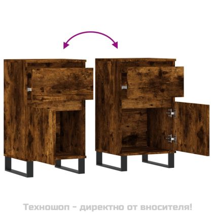 Бюфет опушен дъб 40x35x70 см инженерно дърво