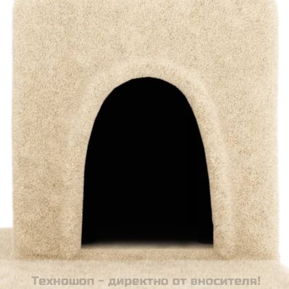 Котешко дърво със сизалени стълбове, кремаво, 154 см