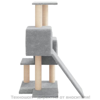 Котешко дърво със сизалени стълбове, светлосиво, 82 см