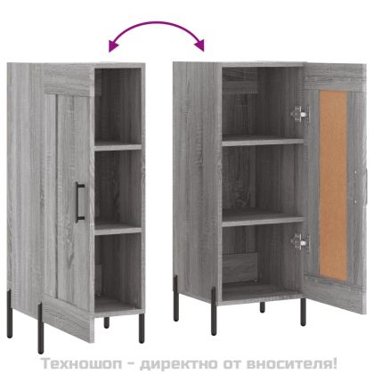 Сайдборд, сив сонома, 34,5x34x90 см, инженерно дърво