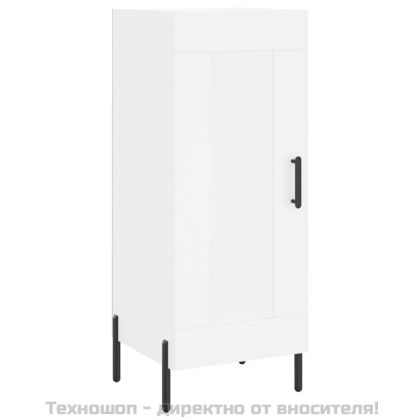 Сайдборд, бял, 34,5x34x90 см, инженерно дърво