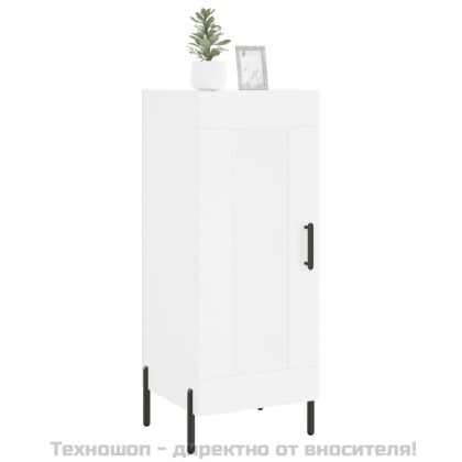 Сайдборд, бял, 34,5x34x90 см, инженерно дърво