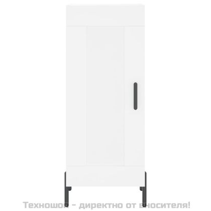Сайдборд, бял, 34,5x34x90 см, инженерно дърво