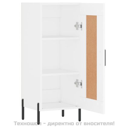 Сайдборд, бял, 34,5x34x90 см, инженерно дърво