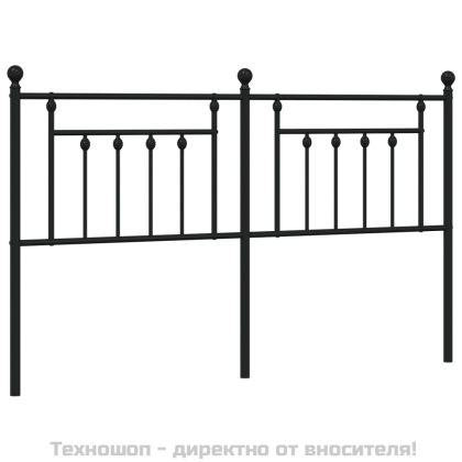 Метална табла за глава, черна, 180 см
