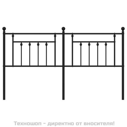 Метална табла за глава, черна, 180 см