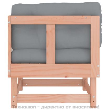 Ъглов диван с възглавници, дугласко дърво масив