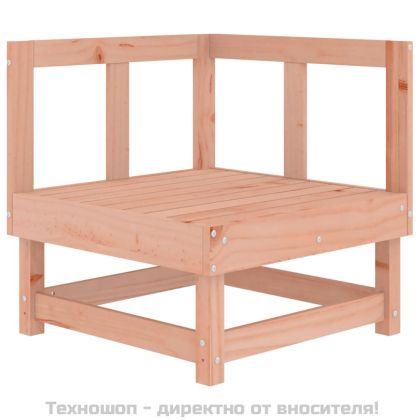 Ъглов диван с възглавници, дугласко дърво масив