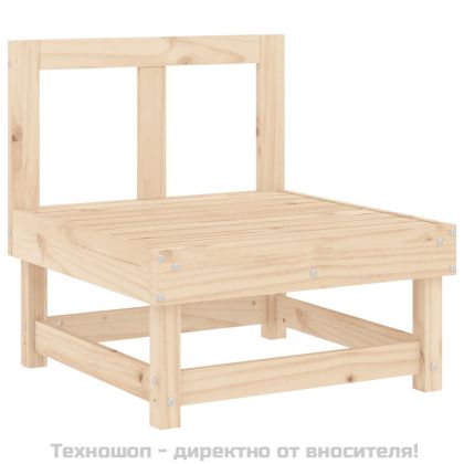 Среден диван с възглавници, борово дърво масив