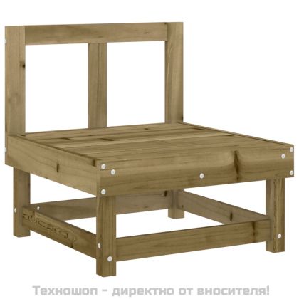 Среден диван с възглавници, импрегнирано борово дърво