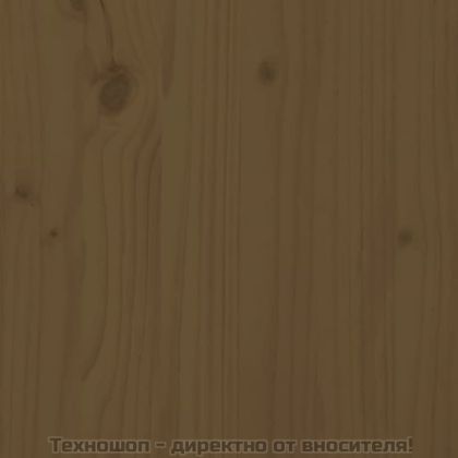 Средни дивани с възглавници, 2 бр, меденокафяви, бор масив