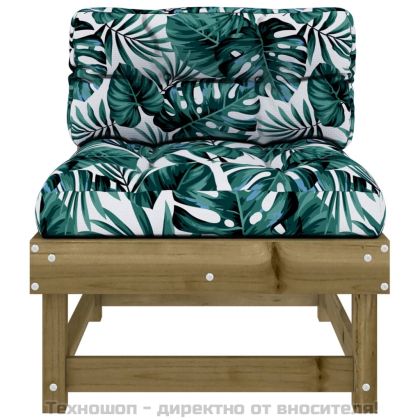 Средни дивани с възглавници 2 бр сиви импрегнирано борово дърво