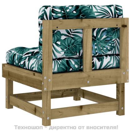 Средни дивани с възглавници 2 бр сиви импрегнирано борово дърво