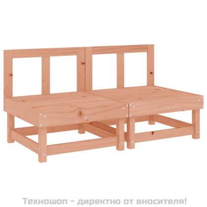 Средни дивани с възглавници, 2 бр, дугласко дърво масив