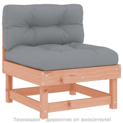 Средни дивани с възглавници, 2 бр, дугласко дърво масив