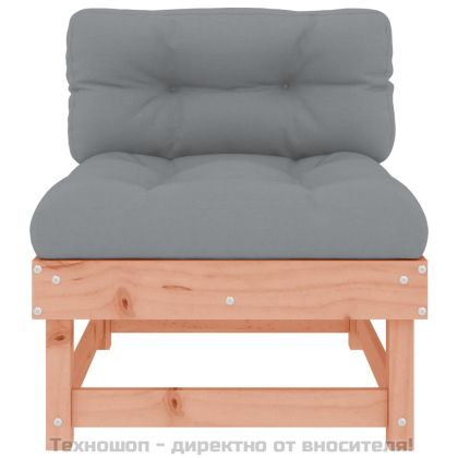 Средни дивани с възглавници, 2 бр, дугласко дърво масив