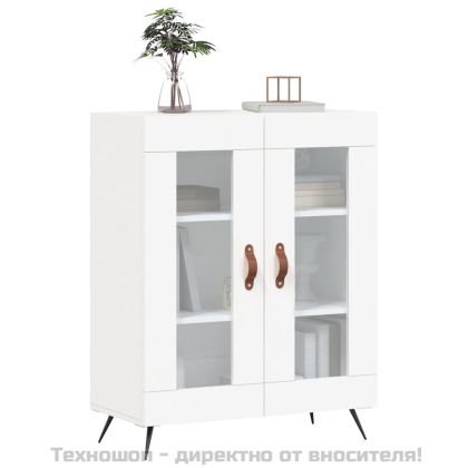 Сайдборд, бял, 69,5x34x90 см, инженерно дърво