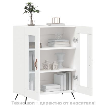 Сайдборд, бял, 69,5x34x90 см, инженерно дърво