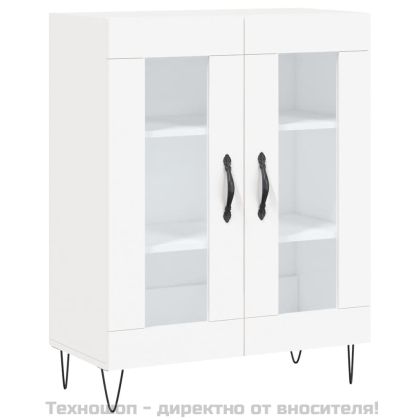 Сайдборд, бял, 69,5x34x90 см, инженерно дърво