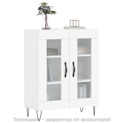 Сайдборд, бял, 69,5x34x90 см, инженерно дърво