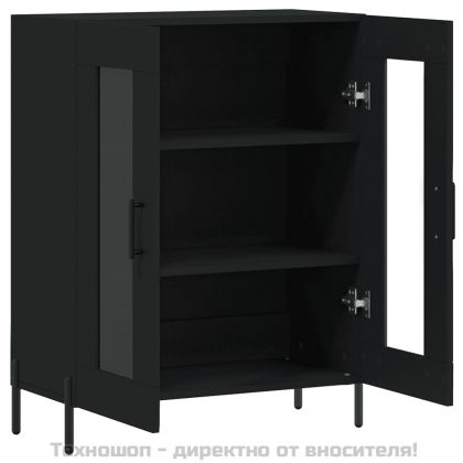 Сайдборд, черен, 69,5x34x90 см, инженерно дърво